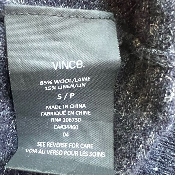 Vince Women’s Wool Linen Blend Navy Blue Crewneck Cozy Sweater size Small - Picture 7 of 11